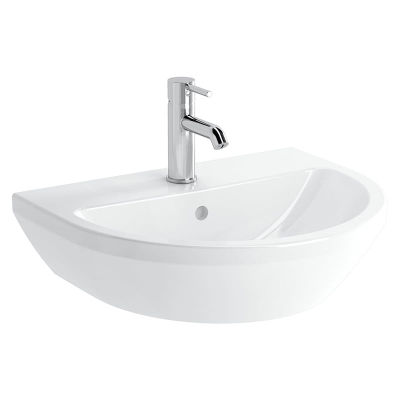 Vitra Integra Lavabo Yuvarlak, 55x45 cm Tek Armatür Delikli, Su Taşma Delikli, Beyaz - 2