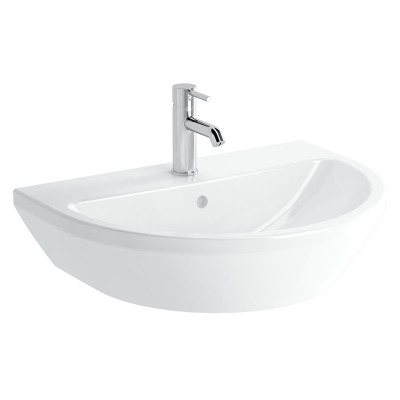 Vitra Integra Lavabo Yuvarlak, 65x49 cm Tek Armatür Delikli, Su Taşma Delikli, Beyaz - 2
