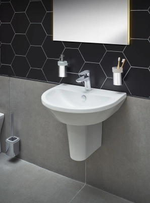 Vitra Integra Lavabo Yuvarlak, 65x49 cm Tek Armatür Delikli, Su Taşma Delikli, Beyaz - 5