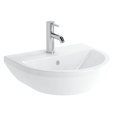 Vitra Integra Lavabo Yuvarlak, Kompakt, 50x43 cm Tek Armatür Delikli, Su Taşma Delikli, Beyaz - 3