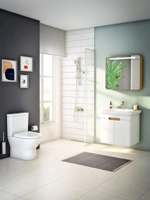Vitra İntegra Round Takım Klozet Rim-ex, Duvara Tam Dayalı, 62 cm Taharet Borulu, Beyaz - 3
