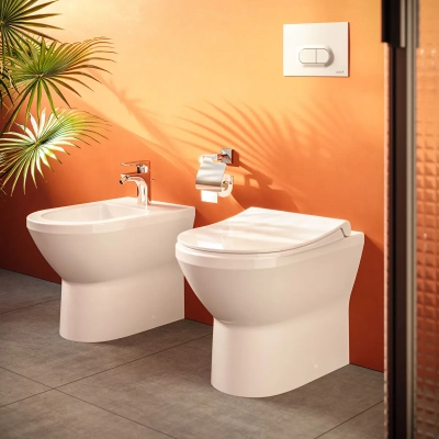 Vitra İntegra Round Yerden Klozet Rim-ex, Duvara Tam Dayalı, 54 cm Taharet Borulu, Beyaz - 3
