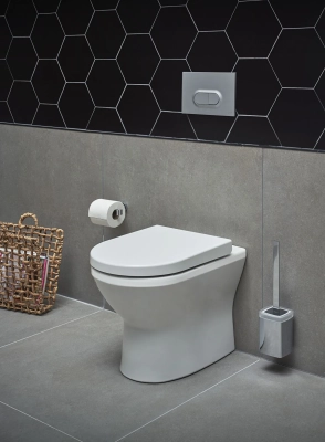 Vitra İntegra Round Yerden Klozet Rim-ex, Duvara Tam Dayalı, 54 cm Taharet Borulu, Beyaz - 2