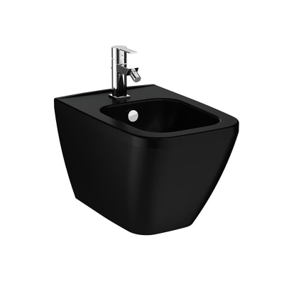 Vitra Integra Square Asma Bide Gizli Montajlı, 54 cm Tek Armatür Delikli, Yanlardan Deliksiz, Mat Siyah - 1