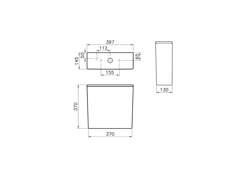 Vitra Integra Square Rezervuar Üstten Kumandalı, Alttan Su Girişli, Beyaz - Vitra (1)