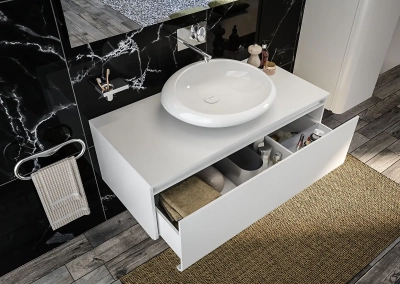 Vitra İstanbul Çanak Lavabo Yuvarlak, 60x55 cm Armatür Deliksiz, Su Taşma Deliksiz, Clean, Beyaz - 3