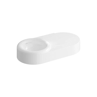 Vitra Liquid Etajerli Lavabo 80x41 cm Armatür Deliksiz, Su Taşma Deliksiz, Clean, Beyaz - 1