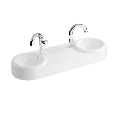 Vitra Liquid Lavabo 120x41 cm Tek Armatür Delikli, Su Taşma Delikli, Clean, Beyaz - 1