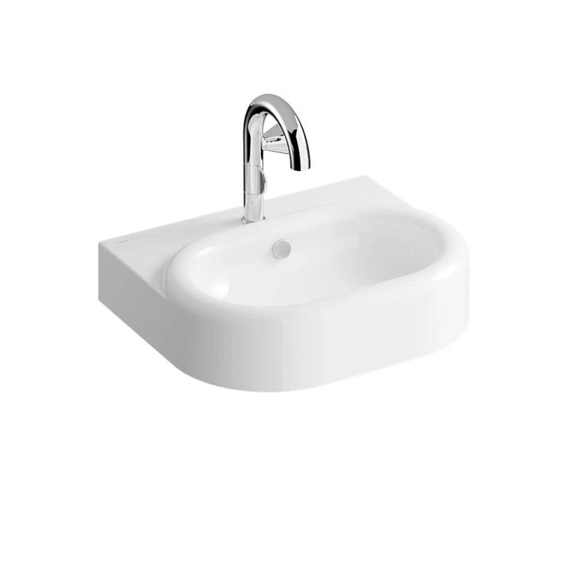Vitra Liquid Lavabo 60x50 cm Tek Armatür Delikli, Su Taşma Delikli, Clean, Beyaz - Vitra