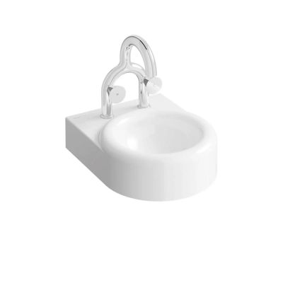 Vitra Liquid Lavabo Kompakt, 40x50 cm Çift Armatür Delikli, Su Taşma Deliksiz, Clean, Beyaz - 1