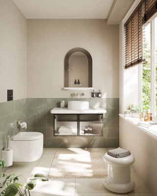 Vitra Liquid Tezgah 100 cm 100 cm, Yuvarlak Lavabo Delikli, Armatür Deliksiz, Beyaz - 3