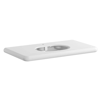 Vitra Liquid Tezgah 100 cm, Oval Lavabo Delikli, Tek Armatür Delikli, Clean, Beyaz - 1