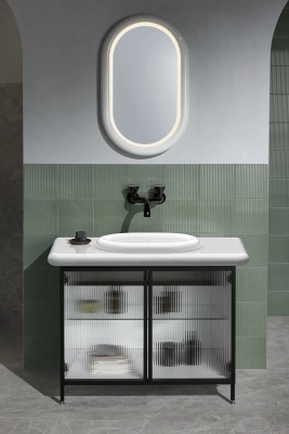 Vitra Liquid Tezgahüstü Lavabo Oval, Kompakt Armatür Deliksiz, Su Taşma Deliksiz, Clean, Beyaz - 2