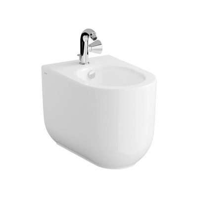 Vitra Liquid Yerden Bide Duvara Tam Dayalı, 54 cm Tek Armatür Delikli, Yanlardan Deliksiz, Clean, Beyaz - 2