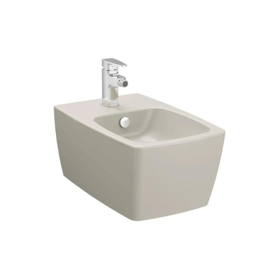 Vitra Metropole Asma Bide Gizli Montajlı, 56 cm Tek Armatür Delikli, Su Taşma Delikli, Yanlardan Deliksiz, Mat Bej - 1