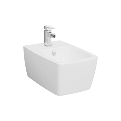 Vitra Metropole Asma Bide Gizli Montajlı, 56 cm Tek Armatür Delikli, Su Taşma Delikli, Yanlardan Deliksiz, Mat Beyaz - 1