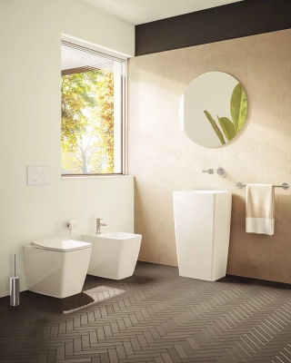 Vitra Metropole Asma Bide Gizli Montajlı, 56 cm Tek Armatür Delikli, Su Taşma Delikli, Yanlardan Deliksiz, Mat Beyaz - 4