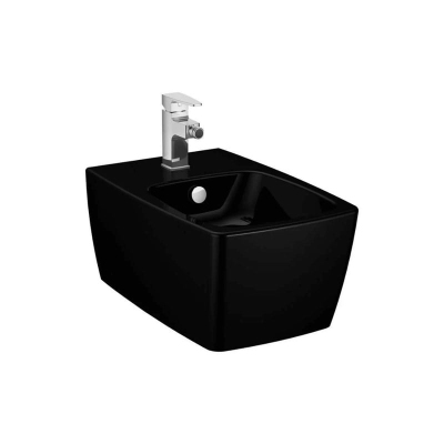 Vitra Metropole Asma Bide Gizli Montajlı, 56 cm Tek Armatür Delikli, Su Taşma Delikli, Yanlardan Deliksiz, Siyah - 1