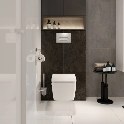Vitra Metropole Asma Klozet Rim-ex, Gizli Montajlı, 56 cm Taharet Borulu, Entegre Musluklu, Beyaz - 4