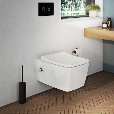 Vitra Metropole Asma Klozet Rim-ex, Gizli Montajlı, 56 cm Taharet Borulu, Entegre Musluklu, Beyaz - 2