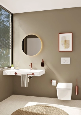 Vitra Metropole Asma Klozet Rim-ex, Gizli Montajlı, 56 cm Taharet Borulu, Termostatik Entegre Musluklu, Beyaz - 2