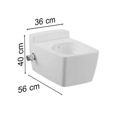 Vitra Metropole Asma Klozet Rim-ex, Gizli Montajlı, 56 cm Taharet Borulu, Termostatik Entegre Musluklu, Fresh, Beyaz - 2