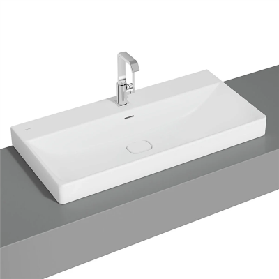 Vitra Metropole Çanak Lavabo 100x47 cm Tek Armatür Delikli, Su Taşma Delikli, Mat Beyaz - 1