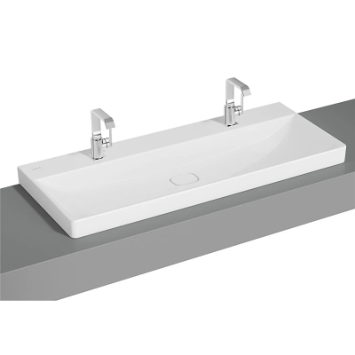 Vitra Metropole Çanak Lavabo 120x47 cm Çift Armatür Delikli, Su Taşma Deliksiz, Beyaz - 1