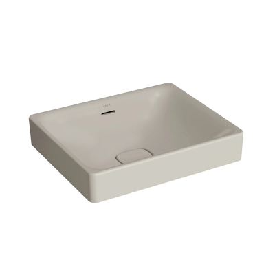 Vitra Metropole Çanak Lavabo Dikdörtgen, 50x40 cm Armatür Deliksiz, Su Taşma Delikli, Taupe - 1