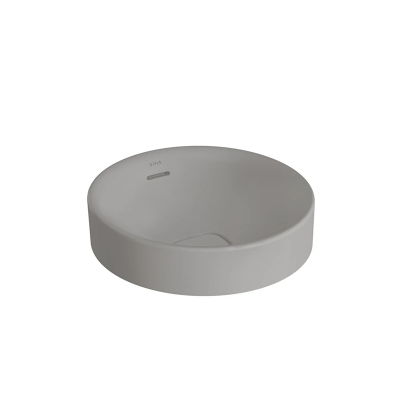 Vitra Metropole Çanak Lavabo Yuvarlak, 40x40 cm Armatür Deliksiz, Su Taşma Delikli, Mat Taş Gri - 1