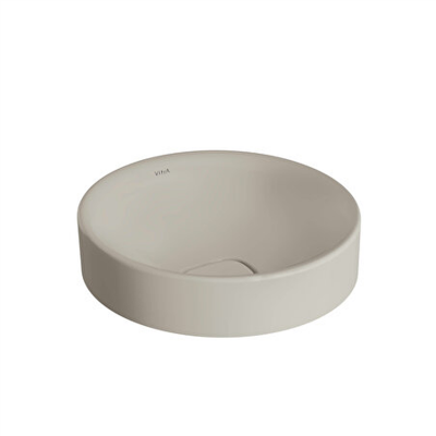 Vitra Metropole Çanak Lavabo Yuvarlak, 40x40 cm Armatür Deliksiz, Su Taşma Deliksiz, Taupe - 1