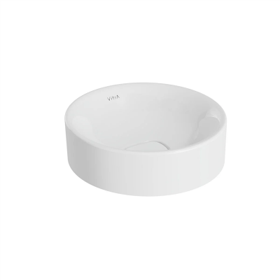 Vitra Metropole Çanak Lavabo Yuvarlak, Kompakt, 40x38 cm Armatür Deliksiz, Su Taşma Deliksiz, Beyaz - 1