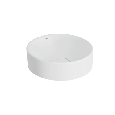 Vitra Metropole Çanak Lavabo Yuvarlak, Kompakt, 40x38 cm Armatür Deliksiz, Su Taşma Deliksiz, Mat Beyaz - 1