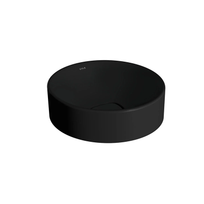 Vitra Metropole Çanak Lavabo Yuvarlak, Kompakt, 40x38 cm Armatür Deliksiz, Su Taşma Deliksiz, Mat Siyah - 1