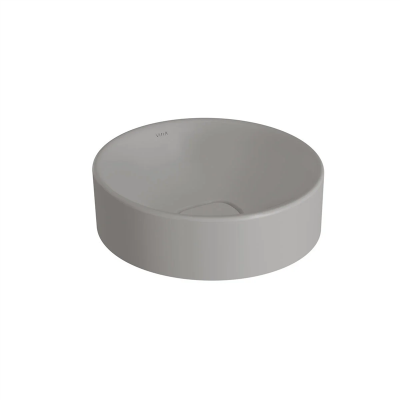 Vitra Metropole Çanak Lavabo Yuvarlak, Kompakt, 40x38 cm Armatür Deliksiz, Su Taşma Deliksiz, Mat Taş Gri - 1