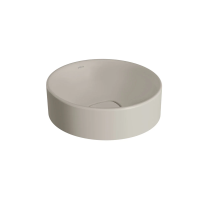 Vitra Metropole Çanak Lavabo Yuvarlak, Kompakt, 40x38 cm Armatür Deliksiz, Su Taşma Deliksiz, Taupe - 1