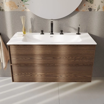 Vitra Metropole Etajerli Lavabo 120x53 cm Tek Armatür Delikli, Su Taşma Delikli, Mat Beyaz - 5