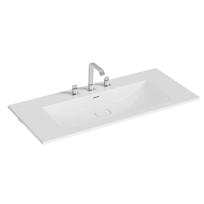 Vitra Metropole Etajerli Lavabo 120x53 cm Üç Armatür Delikli, Su Taşma Delikli, Beyaz - 2