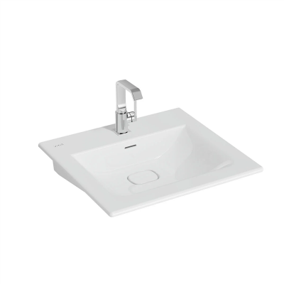 Vitra Metropole Etajerli Lavabo 60x53 cm Tek Armatür Delikli, Su Taşma Delikli, Beyaz - 1