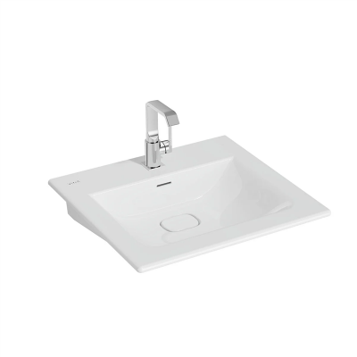 Vitra Metropole Etajerli Lavabo 60x53 cm Tek Armatür Delikli, Su Taşma Delikli, Beyaz - 1