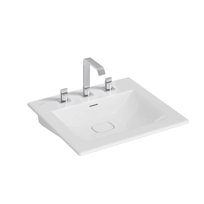 Vitra Metropole Etajerli Lavabo 60x53 cm Üç Armatür Delikli, Su Taşma Delikli, Beyaz - 1