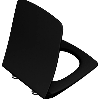 Vitra Metropole Klozet Kapağı Slim, Duroplast, Üstten Sıkmalı Yavaş Kapanır, Kolay Sök-Tak, Metal Menteşeli, Mat Siyah - 1
