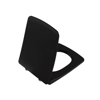 Vitra Metropole Klozet Kapağı Slim, Duroplast, Üstten Sıkmalı Yavaş Kapanır, Kolay Sök-Tak, Metal Menteşeli, Siyah - 1