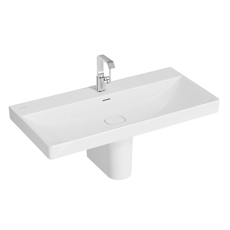 Vitra Metropole Lavabo 100x47 cm Tek Armatür Delikli, Su Taşma Delikli, Beyaz - Vitra