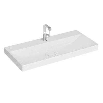 Vitra Metropole Lavabo 100x47 cm Tek Armatür Delikli, Su Taşma Delikli, Mat Beyaz - 1