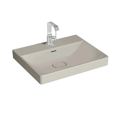 Vitra Metropole Lavabo 60x47 cm Tek Armatür Delikli, Su Taşma Delikli, Taupe - 1