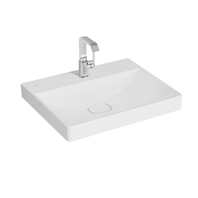Vitra Metropole Lavabo 60x47 cm Tek Armatür Delikli, Su Taşma Deliksiz, Mat Beyaz - 1