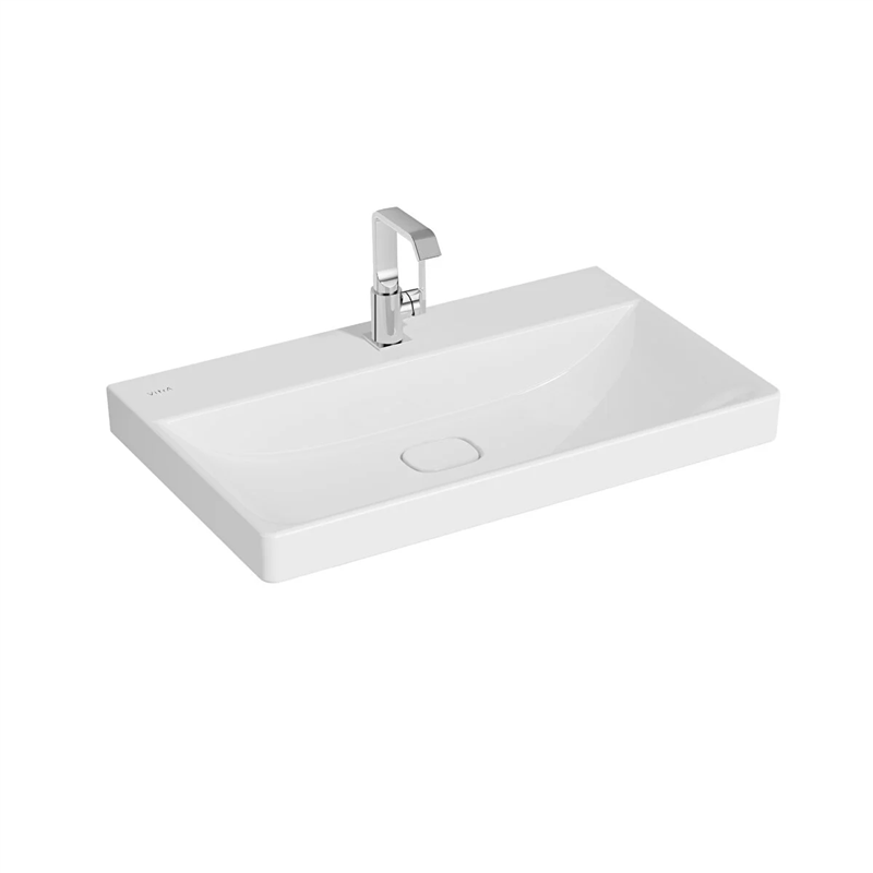 Vitra Metropole Lavabo 80x47 cm Tek Armatür Delikli, Su Taşma Deliksiz, Beyaz - Vitra