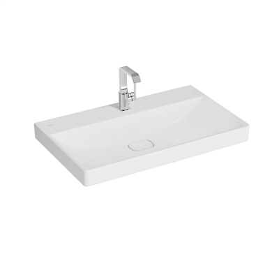 Vitra Metropole Lavabo 80x47 cm Tek Armatür Delikli, Su Taşma Deliksiz, Mat Beyaz - 1