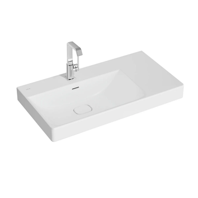 Vitra Metropole Lavabo 90x47 cm Tek Armatür Delikli, Su Taşma Delikli, Mat Beyaz - 1